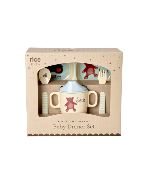 Baby Diner Set in Gift Box - ABC - Blauw afbeelding