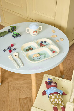 Rice Melamine Baby Diner Set in Gift Box - ABC - Blauw Rice Melamine Baby Diner Set in Gift Box - ABC - Blauw
