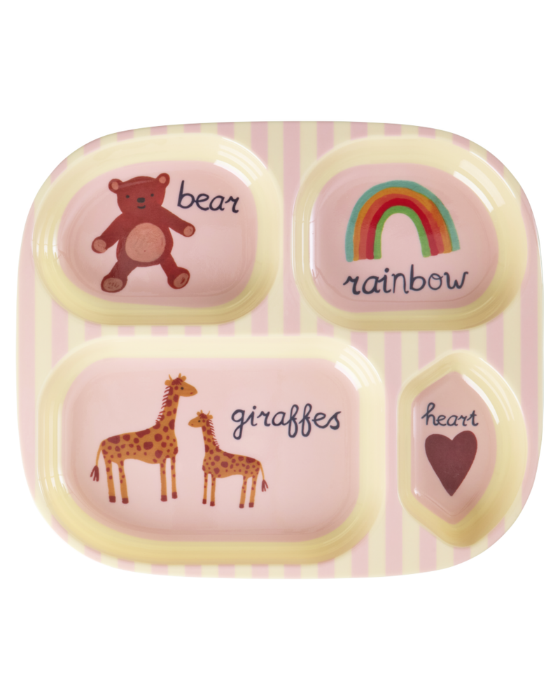 Rice Melamine Vakjesbord - ABC Roze Rice Melamine Vakjesbord - ABC Roze