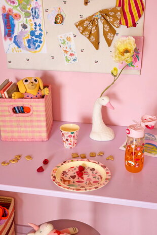 Rice Melamine Bord - ABC - Roze
