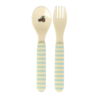 Rice Melamine Lepel en Vork - ABC - Blauw Rice Melamine Lepel en Vork - ABC - Blauw