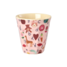 Rice Melamine Beker - Medium - ABC - Roze Rice Melamine Beker - Medium - ABC - Roze