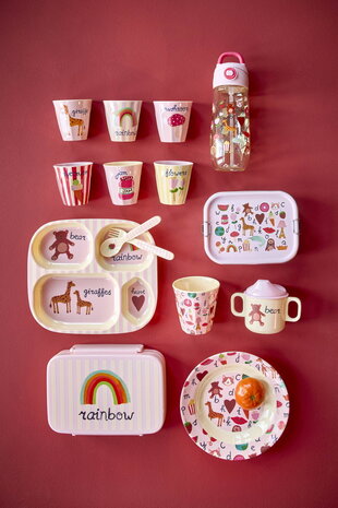 Rice Melamine Beker - Medium - ABC - Roze Rice Melamine Beker - Medium - ABC - Roze