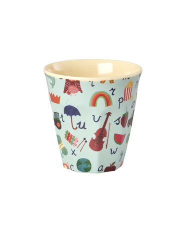 Rice Melamine Beker - Small - ABC - Blauw Rice Melamine Beker - Small - ABC - Blauw