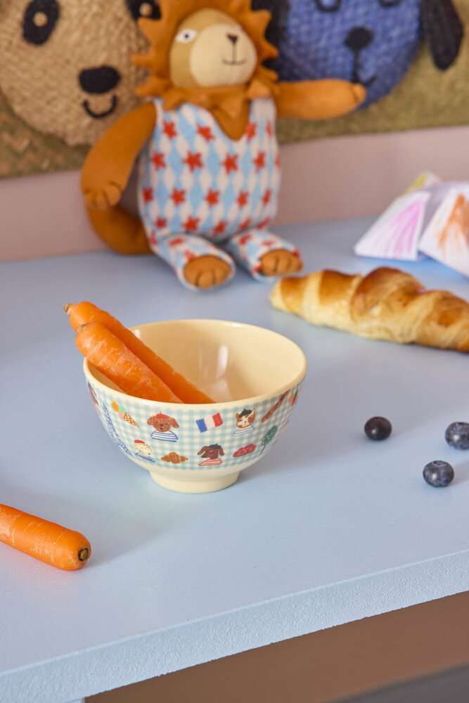 Rice Melamine Kom - Small - Blue Kids in Paris Rice Melamine Kom - Small - Blue Kids in Paris