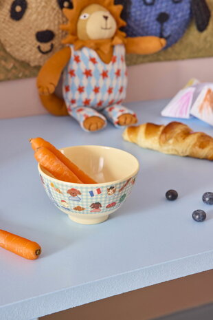 Rice Melamine Kom - Small - Blue Kids in Paris Rice Melamine Kom - Small - Blue Kids in Paris