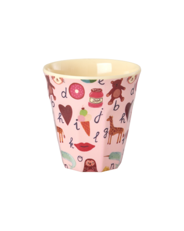 Rice Melamine Beker - Small - ABC - Roze Rice Melamine Beker - Small - ABC - Roze