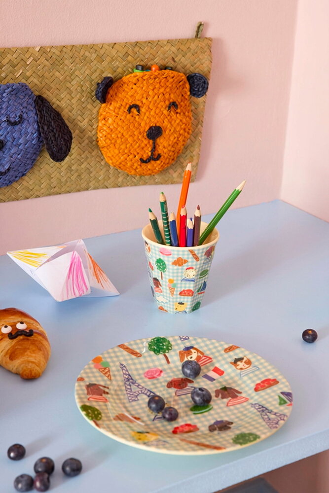 Rice Melamine Beker - Medium - Blue Kids in Paris