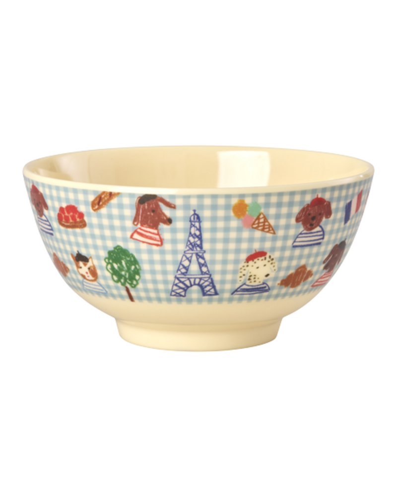 Rice Melamine Kom - Medium - Blue Kids in Paris Rice Melamine Kom - Medium - Blue Kids in Paris