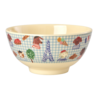 Rice Melamine Kom - Medium - Blue Kids in Paris Rice Melamine Kom - Medium - Blue Kids in Paris
