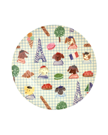 Rice Melamine Bord - Blue Kids in Paris Rice Melamine Bord - Blue Kids in Paris