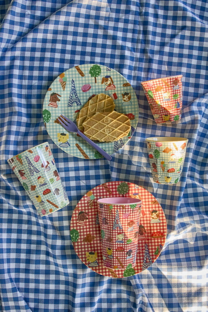 Rice Melamine Bord - Blue Kids in Paris Rice Melamine Bord - Blue Kids in Paris