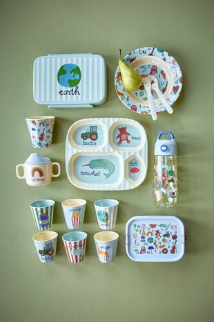 Rice Melamine Beker - Medium - ABC - Blauw Rice Melamine Beker - Medium - ABC - Blauw