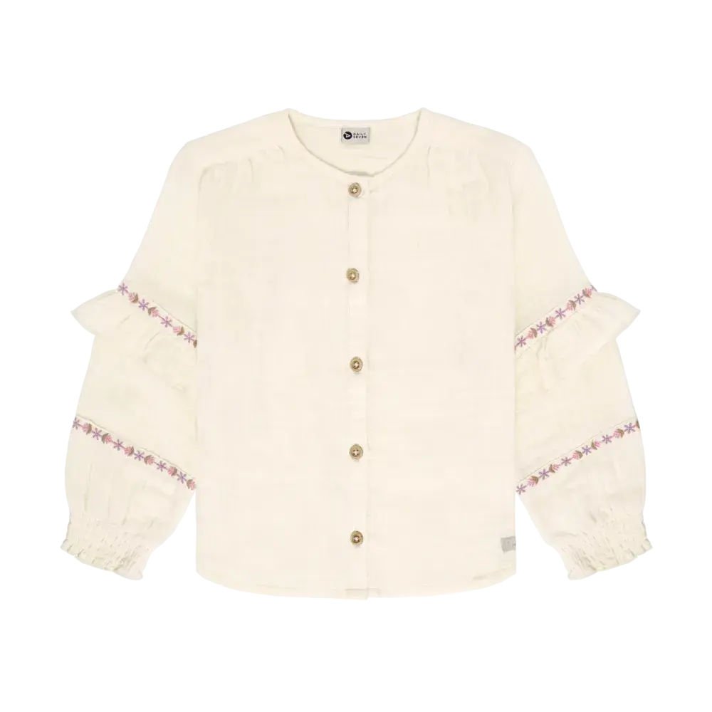 Daily7 Blouse Longsleeve Ruffle - Sand Daily7 Blouse Longsleeve Ruffle - Sand