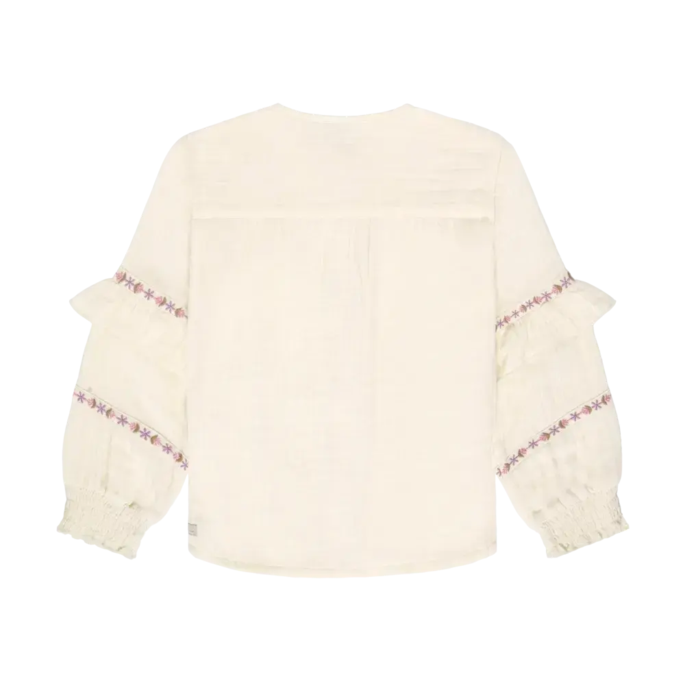 Daily7 Blouse Longsleeve Ruffle - Sand Daily7 Blouse Longsleeve Ruffle - Sand