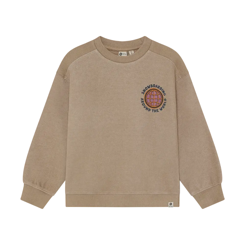 Daily7 Oversized Sweater Backprint Taupe