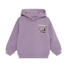 Daily7 Oversized Hoodie Chest Print Purple Melange