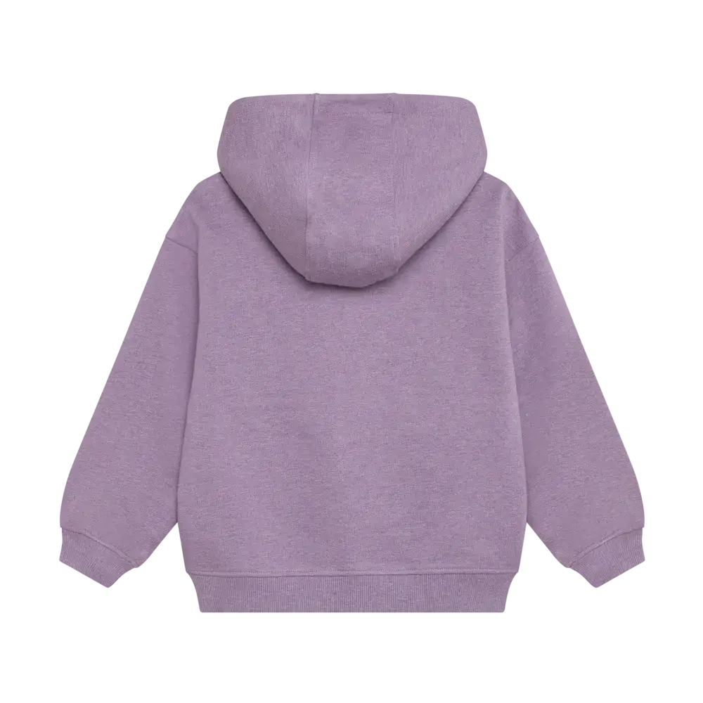 Daily7 Oversized Hoodie Chest Print Purple Melange