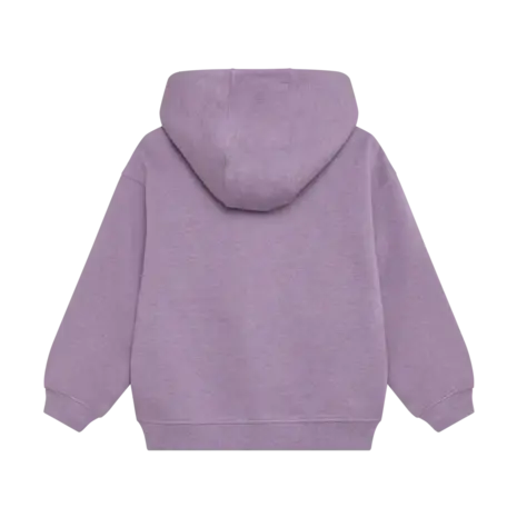 Daily7 Oversized Hoodie Chest Print Purple Melange