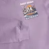 Daily7 Oversized Hoodie Chest Print Purple Melange