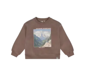 Daily7 Oversized Sweater Print Almond Brown Daily7 Oversized Sweater Print Almond Brown