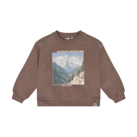 Daily7 Oversized Sweater Print Almond Brown Daily7 Oversized Sweater Print Almond Brown
