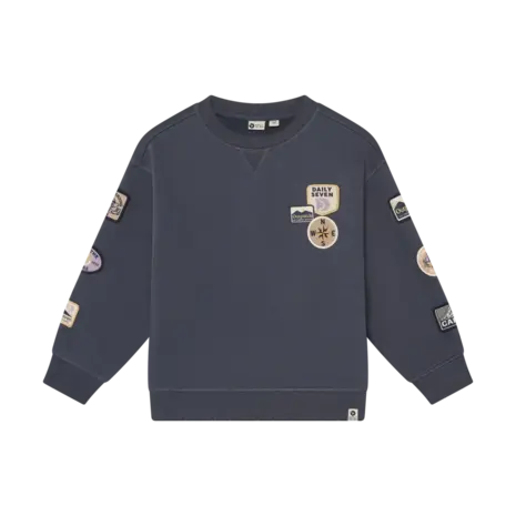 Daily7 Oversized Sweater Badges Odyssey Grey