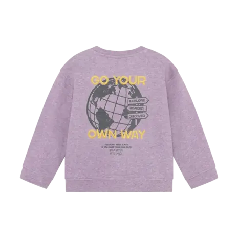 Daily7 Oversized Sweater Backprint Purple Melange
