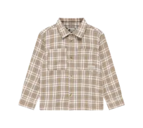 Daily7 Blouse Longsleeve Check Taupe