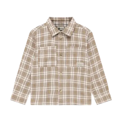Daily7 Blouse Longsleeve Check Taupe