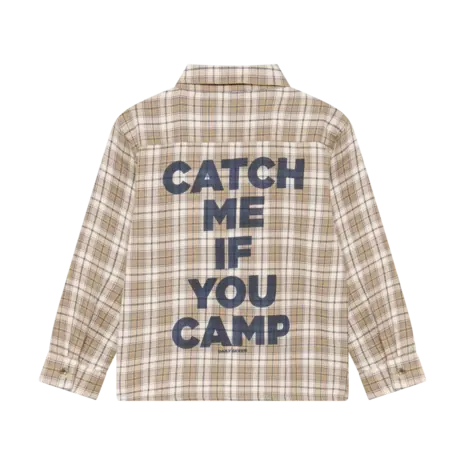 Daily7 Blouse Longsleeve Check Taupe