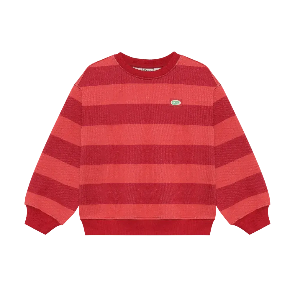 Daily7 Oversized Sweater Big Stripe - Rythmic Red