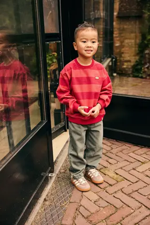 Daily7 Oversized Sweater Big Stripe - Rythmic Red