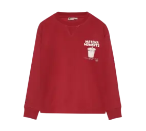 Daily7 Longsleeve Chest print - Rythmic Red