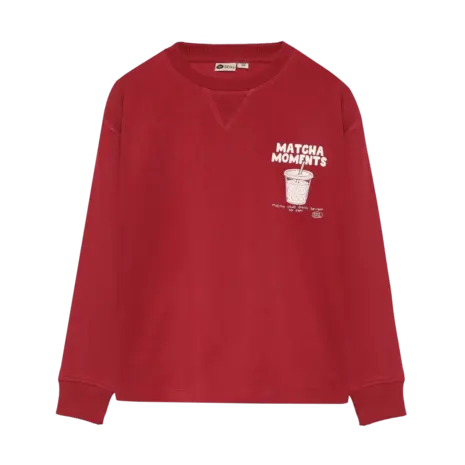 Daily7 Longsleeve Chest print - Rythmic Red Daily7 Longsleeve Chest print - Rythmic Red
