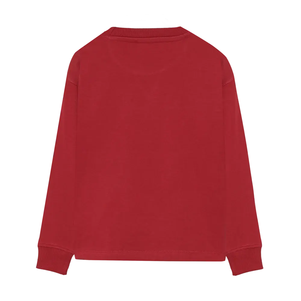 Daily7 Longsleeve Chest print - Rythmic Red Daily7 Longsleeve Chest print - Rythmic Red