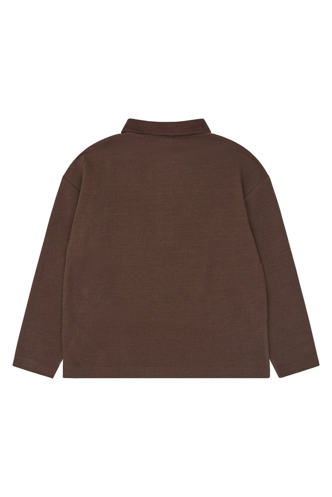 The New Varl OS Longsleeve Polo Chestnut The New Varl OS Longsleeve Polo Chestnut