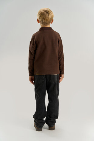 The New Varl OS Longsleeve Polo Chestnut The New Varl OS Longsleeve Polo Chestnut