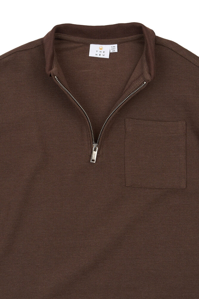 The New Varl OS Longsleeve Polo Chestnut The New Varl OS Longsleeve Polo Chestnut