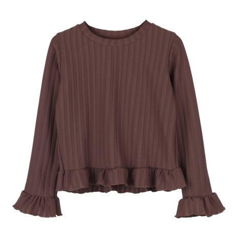 Jacky Sue Bibi Top - Ribbed Chocolate