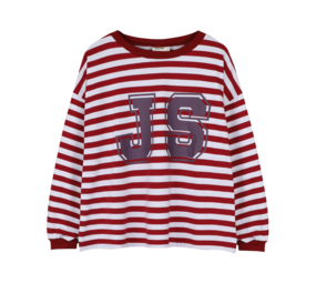 Jacky Sue JS Longsleeve - Burgundy / Cream Stripe