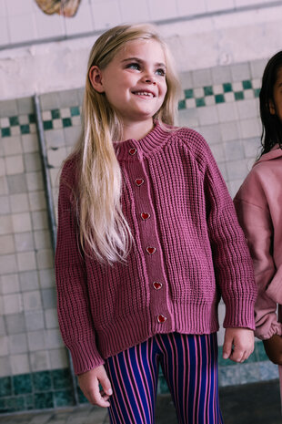 Jacky Sue Lovi Hand Knitted Cardigan - Vintage Pink Jacky Sue Lovi Hand Knitted Cardigan - Vintage Pink