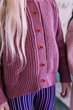 Jacky Sue Lovi Hand Knitted Cardigan - Vintage Pink Jacky Sue Lovi Hand Knitted Cardigan - Vintage Pink