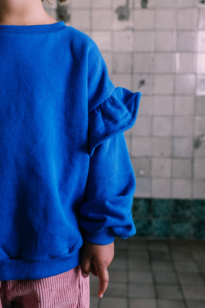 Jacky Sue Lois Ruffle Sweater - Cobalt Blue