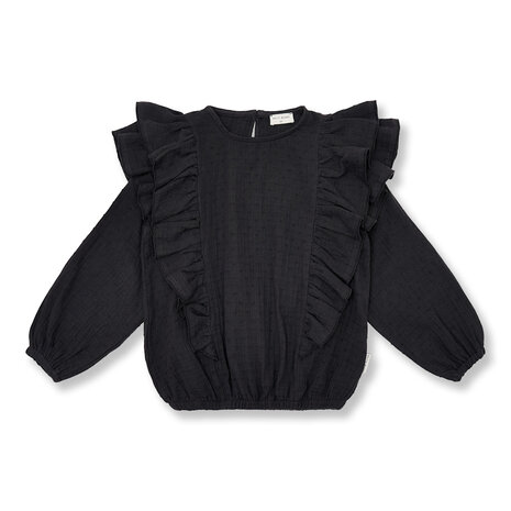 Petit Blush Blouse Romantic Ruffle Dark Grey Petit Blush Blouse Romantic Ruffle Dark Grey