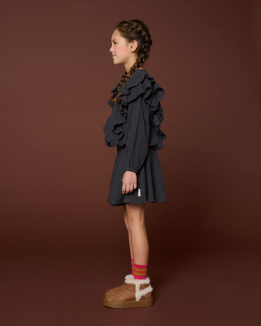 Petit Blush Blouse Romantic Ruffle Dark Grey Petit Blush Blouse Romantic Ruffle Dark Grey