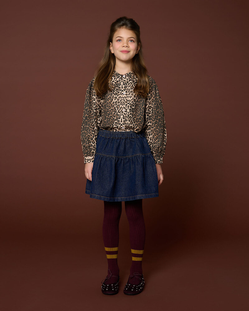 Petit Blush Rokje Denim Ruffle Dark Blue Petit Blush Rokje Denim Ruffle Dark Blue