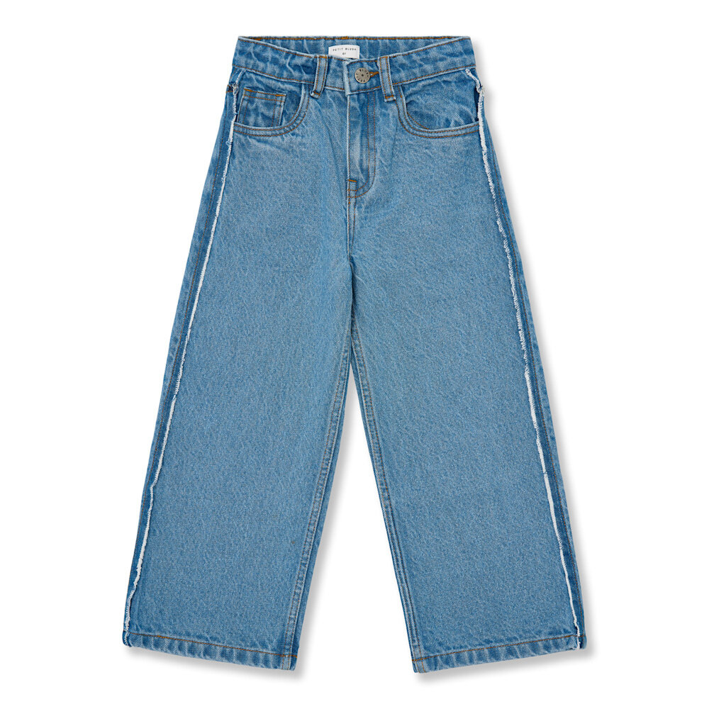 Petit Blush Jeans Wide Leg Mid Blue Petit Blush Jeans Wide Leg Mid Blue