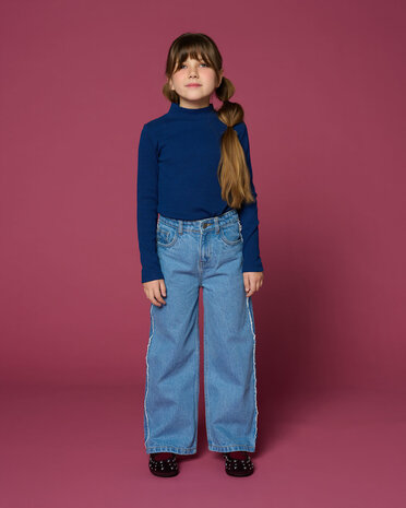 Petit Blush Jeans Wide Leg Mid Blue Petit Blush Jeans Wide Leg Mid Blue