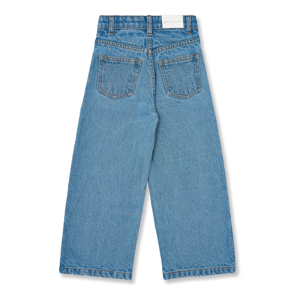 Petit Blush Jeans Wide Leg Mid Blue Petit Blush Jeans Wide Leg Mid Blue